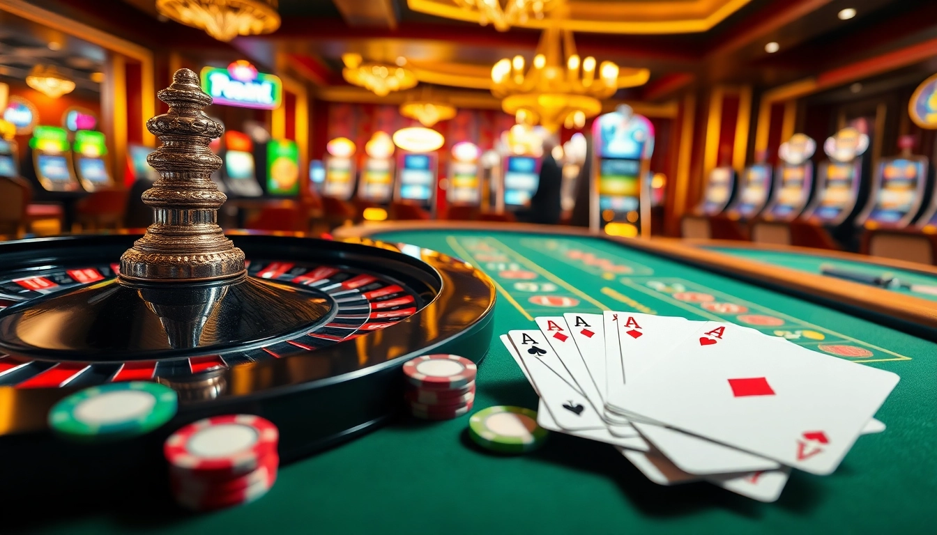 Experience the thrill of gaming with the rr88 link in an exciting casino setting filled with roulette, poker, and slot machines.