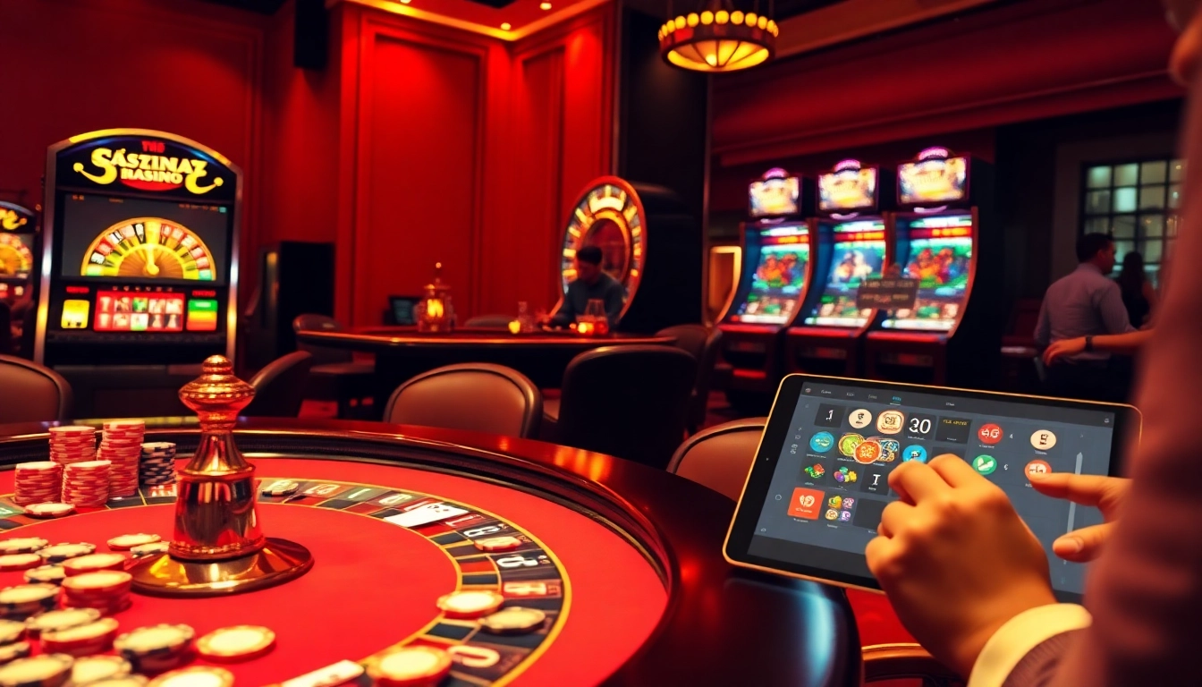 Experience the excitement of Kèo Nhà Cái 5 at a luxurious casino with vibrant tables and slots.